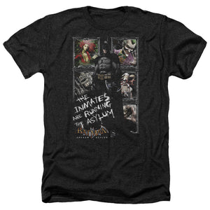 AN OFFCIALLY LICENSED BATMAN AA RUNNING THE ASYLUM MEN'S HEATHER T-SHIRT CHARCOAL