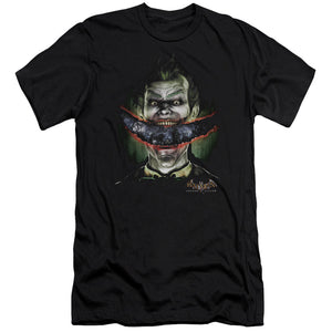AN OFFCIALLY LICENSED BATMAN AA CRAZY LIPS MEN'S PREMIUM SLIM FIT T-SHIRT BLACK