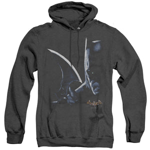 AN OFFCIALLY LICENSED BATMAN AA ARKHAM BATMAN ADULT UNISEX HEATHER PULLOVER HOODIE BLACK