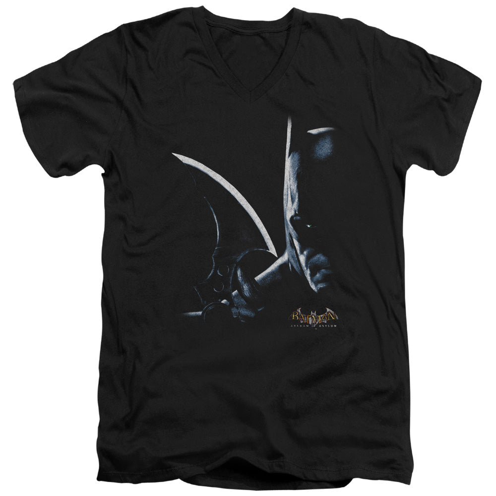 AN OFFCIALLY LICENSED BATMAN AA ARKHAM BATMAN MEN'S V-NECK T-SHIRT BLACK