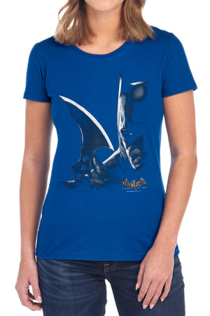 AN OFFCIALLY LICENSED BATMAN AA ARKHAM BATMAN WOMEN'S REGULAR FIT T-SHIRT BLACK