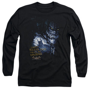 AN OFFCIALLY LICENSED BATMAN AA ARKHAM KILLER CROC MEN'S LONG SLEEVE T-SHIRT BLACK