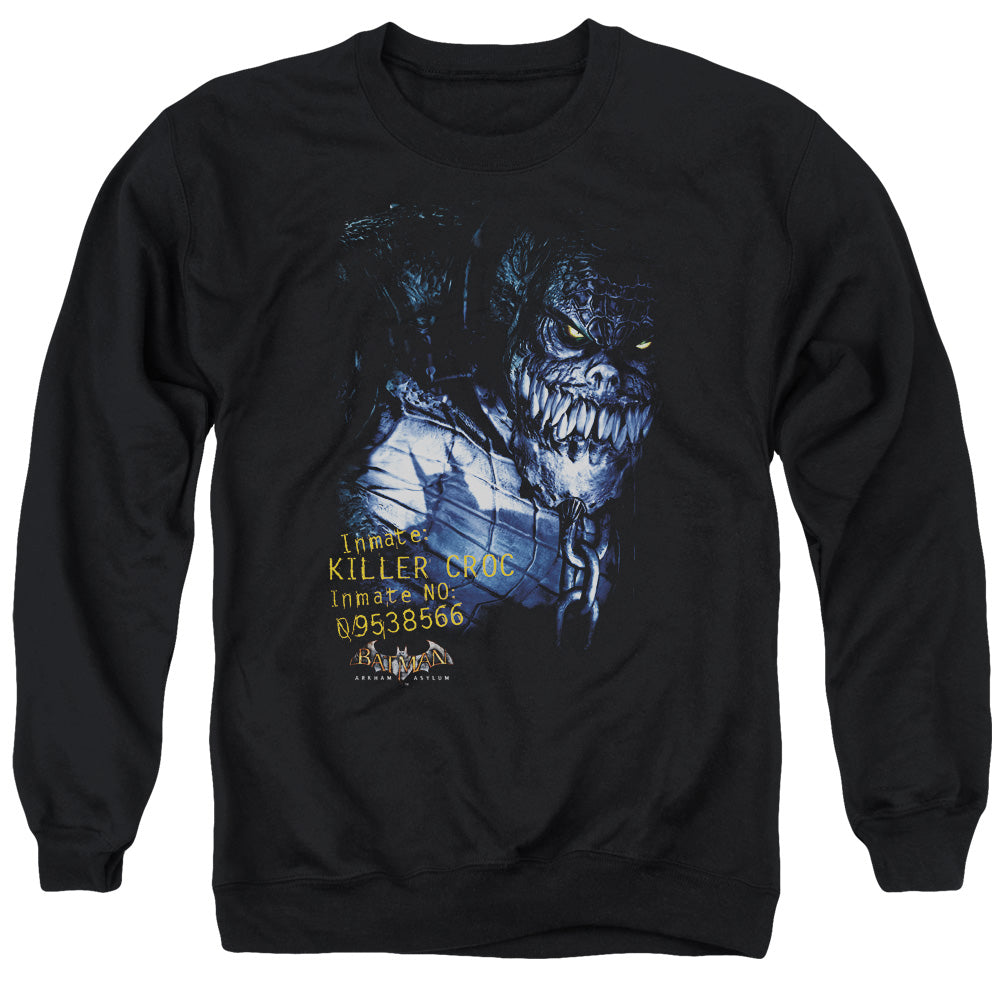 AN OFFCIALLY LICENSED BATMAN AA ARKHAM KILLER CROC ADULT UNISEX CREWNECK SWEATSHIRT BLACK
