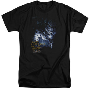 AN OFFCIALLY LICENSED BATMAN AA ARKHAM KILLER CROC MEN'S TALL FIT T-SHIRT BLACK