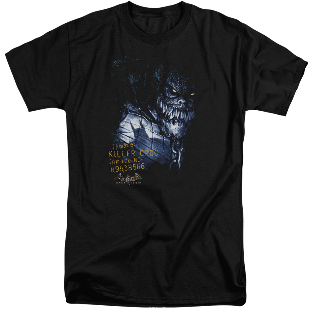 AN OFFCIALLY LICENSED BATMAN AA ARKHAM KILLER CROC MEN'S TALL FIT T-SHIRT BLACK