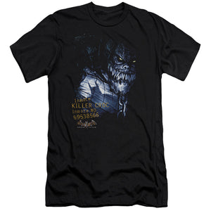 AN OFFCIALLY LICENSED BATMAN AA ARKHAM KILLER CROC MEN'S PREMIUM SLIM FIT T-SHIRT BLACK