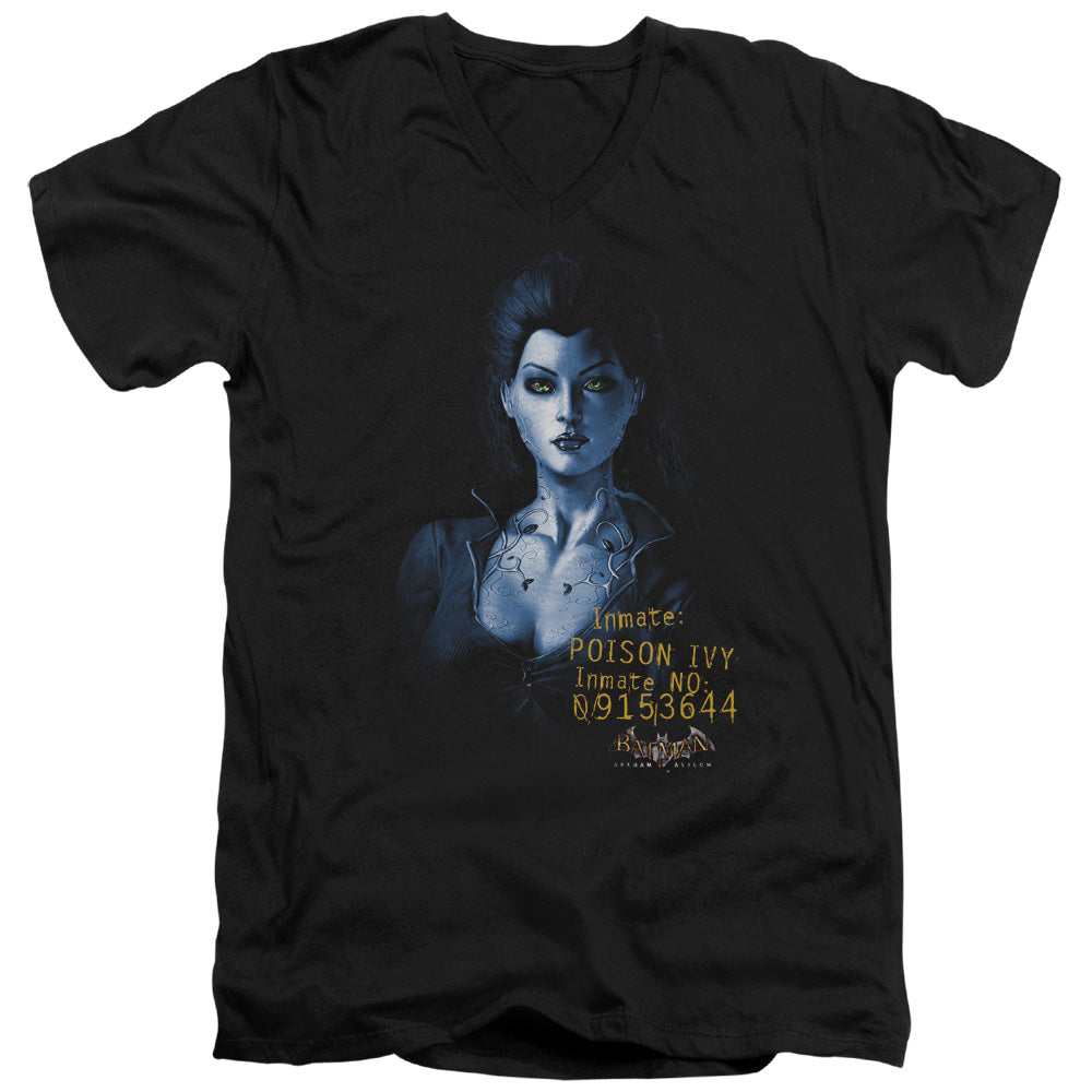 AN OFFCIALLY LICENSED BATMAN AA ARKHAM POISON IVY MEN'S V-NECK T-SHIRT BLACK