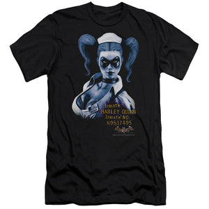 AN OFFCIALLY LICENSED BATMAN AA ARKHAM HARLEY QUINN MEN'S PREMIUM SLIM FIT T-SHIRT BLACK