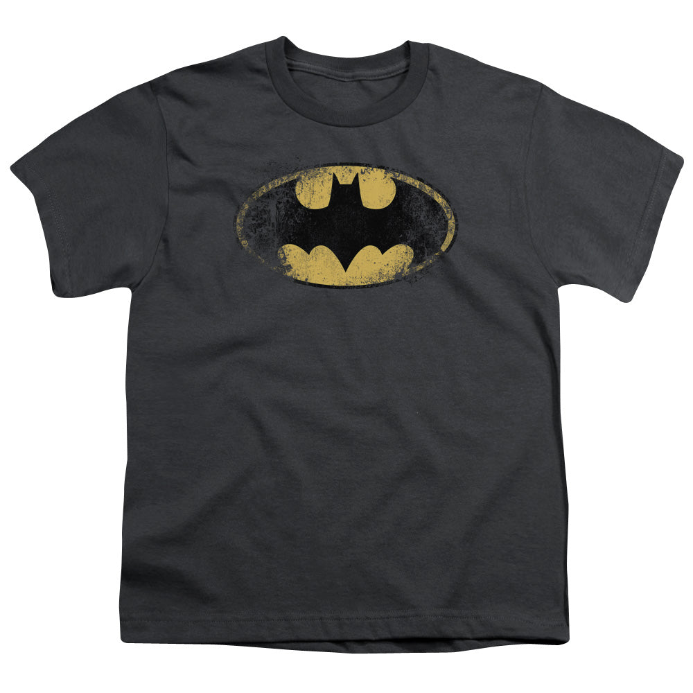 Batman Destroyed Logo Licensed Kid's T-Shirt (Ages 4-7) XS-XL