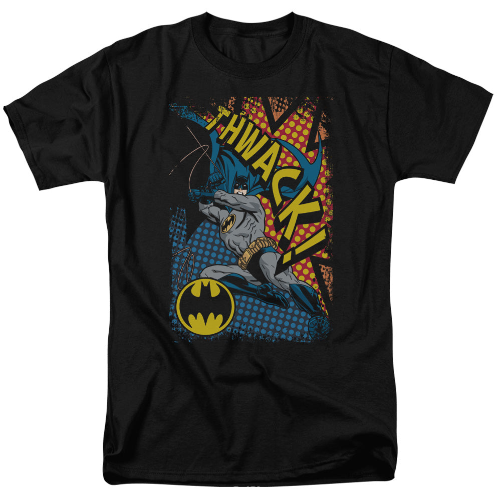 AN OFFCIALLY LICENSED BATMAN THWACK MEN'S REGULAR FIT T-SHIRT BLACK