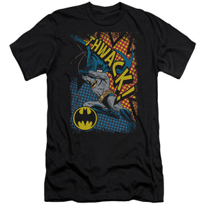 AN OFFCIALLY LICENSED BATMAN THWACK MEN'S PREMIUM SLIM FIT T-SHIRT BLACK