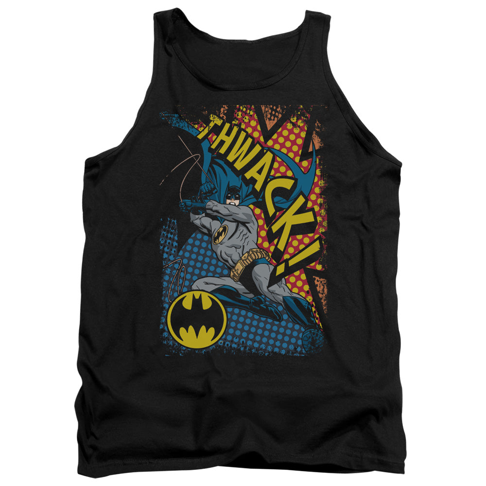 AN OFFCIALLY LICENSED BATMAN THWACK ADULT UNISEX TANK TOP BLACK