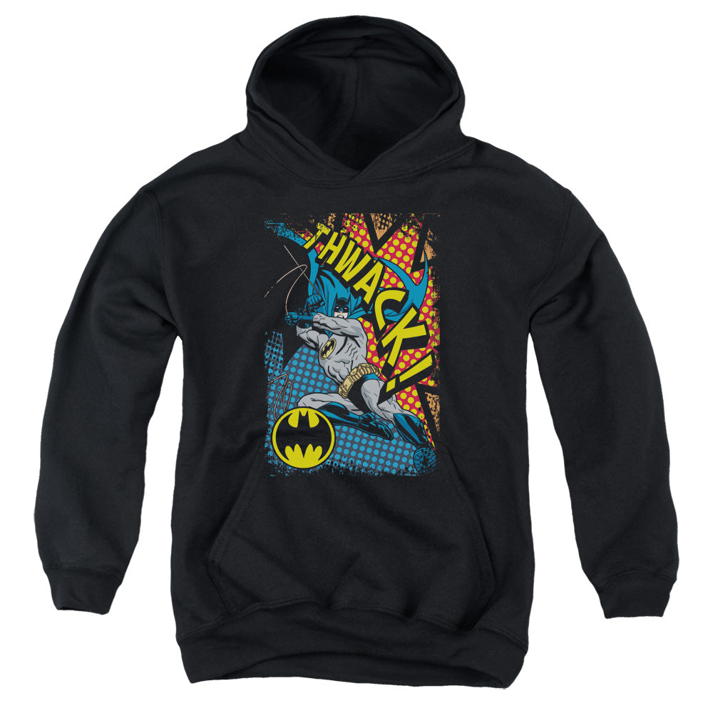 AN OFFCIALLY LICENSED BATMAN THWACK YOUTH HOODIE BLACK