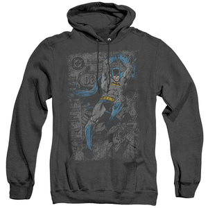 AN OFFCIALLY LICENSED BATMAN DETECTIVE #487 DISTRESS ADULT UNISEX HEATHER PULLOVER HOODIE BLACK