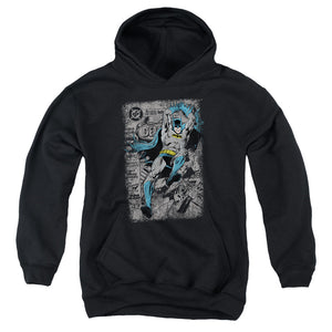 AN OFFCIALLY LICENSED BATMAN DETECTIVE #487 DISTRESS YOUTH HOODIE BLACK