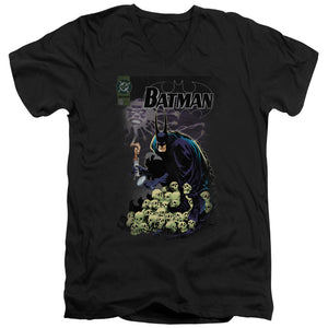 AN OFFCIALLY LICENSED BATMAN COVER #516 MEN'S V-NECK T-SHIRT BLACK