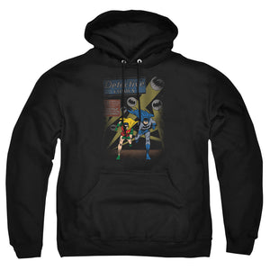 AN OFFCIALLY LICENSED BATMAN DYNAMIC DUO ADULT UNISEX PULLOVER HOODIE BLACK
