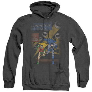 AN OFFCIALLY LICENSED BATMAN DYNAMIC DUO ADULT UNISEX HEATHER PULLOVER HOODIE BLACK