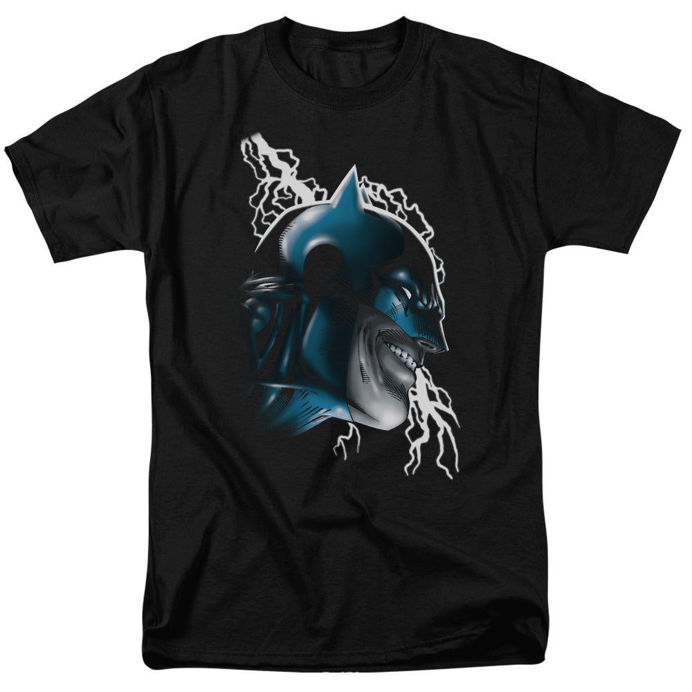 AN OFFCIALLY LICENSED BATMAN CRAZY GRIN MEN'S REGULAR FIT T-SHIRT BLACK