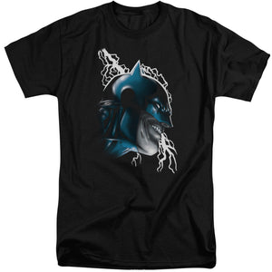 AN OFFCIALLY LICENSED BATMAN CRAZY GRIN MEN'S TALL FIT T-SHIRT BLACK