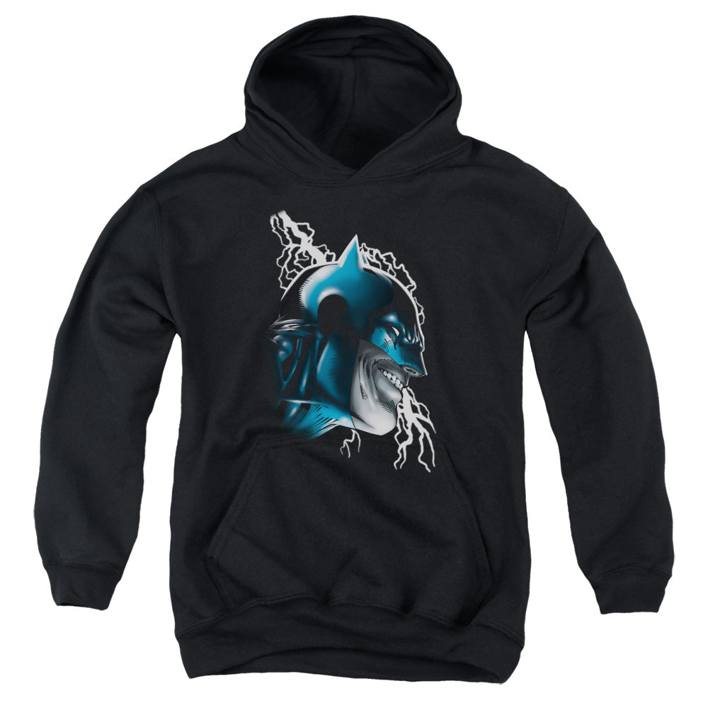 AN OFFCIALLY LICENSED BATMAN CRAZY GRIN YOUTH HOODIE BLACK
