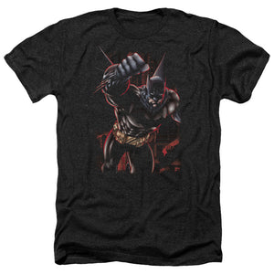 AN OFFCIALLY LICENSED BATMAN CRIMSON KNIGHT MEN'S HEATHER T-SHIRT CHARCOAL