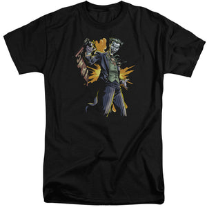AN OFFCIALLY LICENSED BATMAN JOKER BANG MEN'S TALL FIT T-SHIRT BLACK