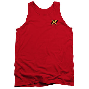 AN OFFCIALLY LICENSED BATMAN ROBIN LOGO ADULT UNISEX TANK TOP RED
