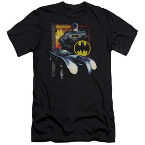 AN OFFCIALLY LICENSED BATMAN BAT RACING MEN'S PREMIUM SLIM FIT T-SHIRT BLACK