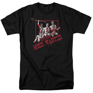 AN OFFCIALLY LICENSED BATMAN GOTHAMS MOST WANTED MEN'S REGULAR FIT T-SHIRT BLACK