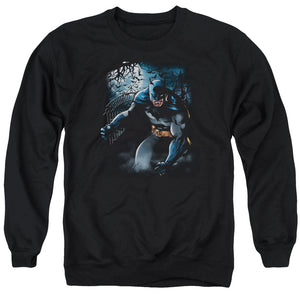 AN OFFCIALLY LICENSED BATMAN LIGHT OF THE MOON ADULT UNISEX CREWNECK SWEATSHIRT BLACK