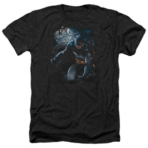 AN OFFCIALLY LICENSED BATMAN LIGHT OF THE MOON MEN'S HEATHER T-SHIRT CHARCOAL