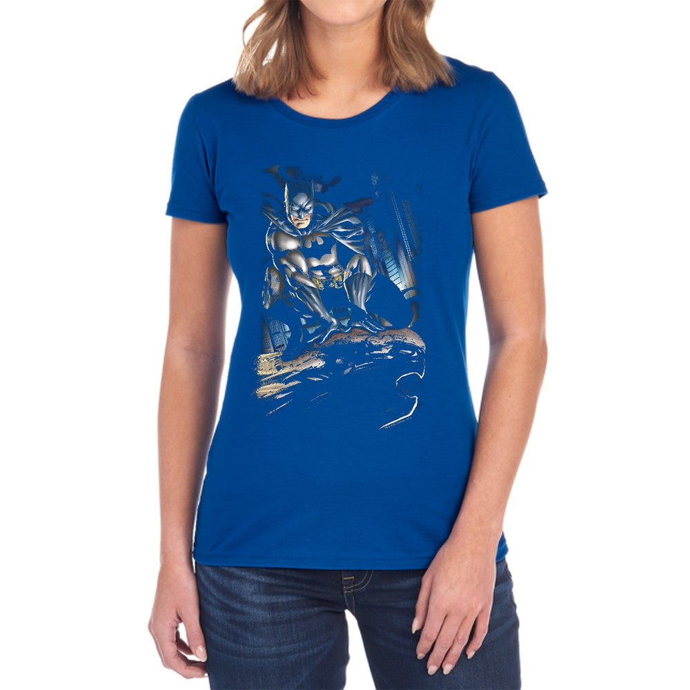 Batman Perched Licensed Women's T-Shirt Regular Fit SM
