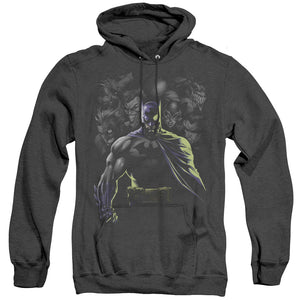 AN OFFCIALLY LICENSED BATMAN VILLAINS UNLEASHED ADULT UNISEX HEATHER PULLOVER HOODIE BLACK