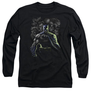 AN OFFCIALLY LICENSED BATMAN VILLAINS UNLEASHED MEN'S LONG SLEEVE T-SHIRT BLACK