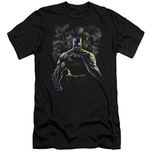 AN OFFCIALLY LICENSED BATMAN VILLAINS UNLEASHED MEN'S PREMIUM SLIM FIT T-SHIRT BLACK