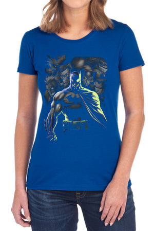 AN OFFCIALLY LICENSED BATMAN VILLAINS UNLEASHED WOMEN'S REGULAR FIT T-SHIRT BLACK