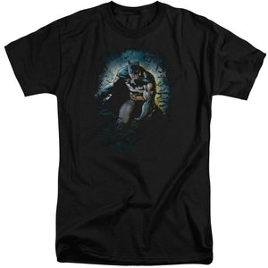 AN OFFCIALLY LICENSED BATMAN BAT CAVE MEN'S TALL FIT T-SHIRT BLACK
