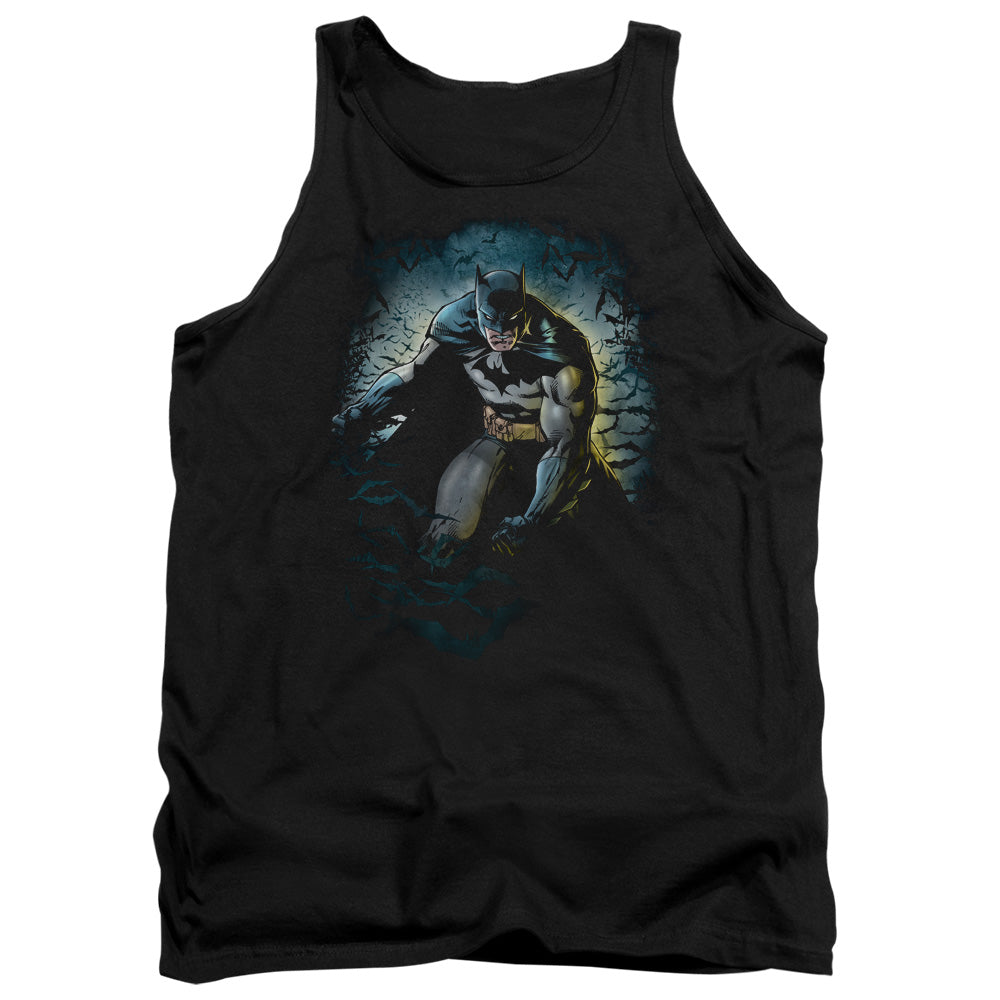 AN OFFCIALLY LICENSED BATMAN BAT CAVE ADULT UNISEX TANK TOP BLACK