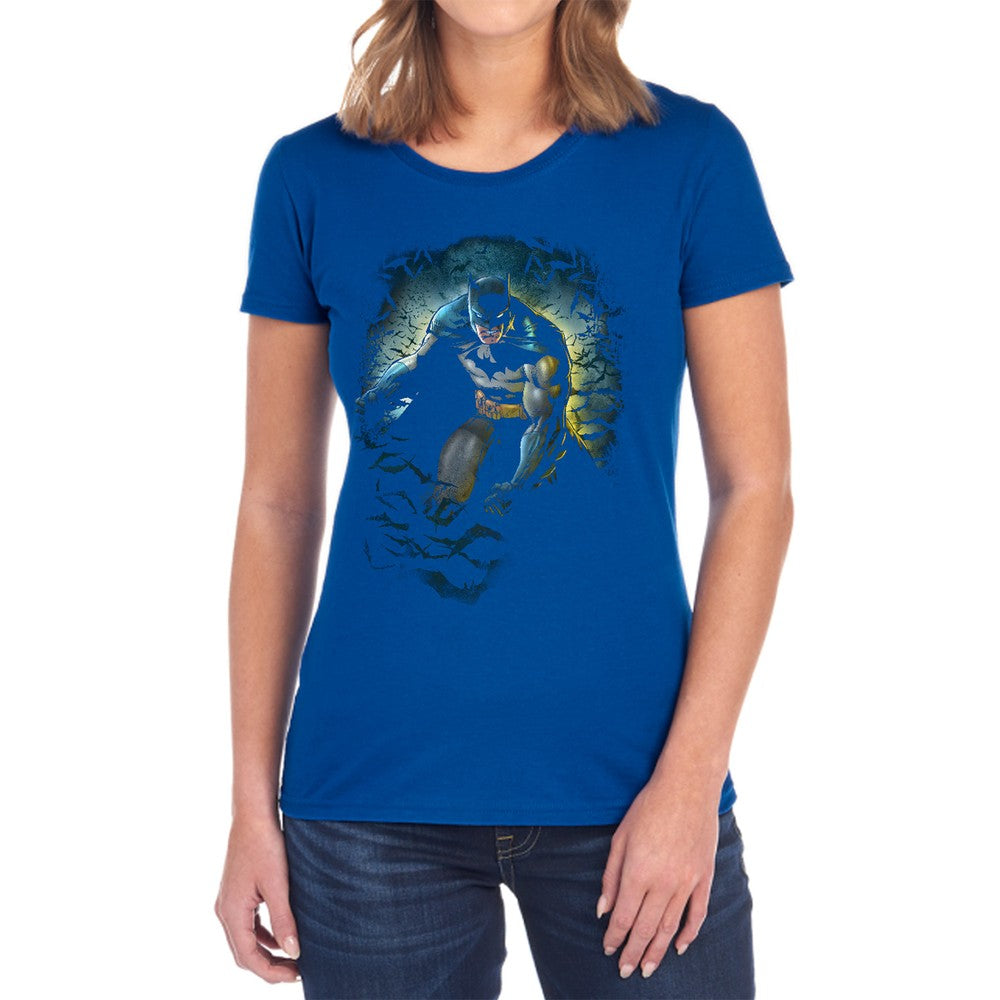 Batman Bat Cave Licensed Women's T-Shirt Regular Fit SM