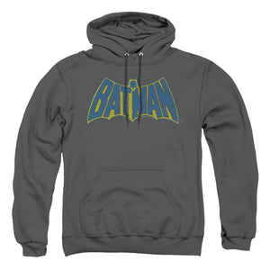 AN OFFCIALLY LICENSED BATMAN SKETCH LOGO ADULT UNISEX PULLOVER HOODIE CHARCOAL