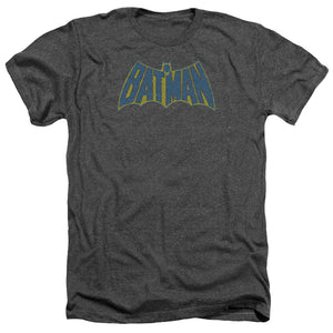 AN OFFCIALLY LICENSED BATMAN SKETCH LOGO MEN'S HEATHER T-SHIRT CHARCOAL