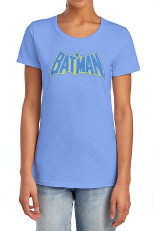 AN OFFCIALLY LICENSED BATMAN SKETCH LOGO WOMEN'S REGULAR FIT T-SHIRT CHARCOAL