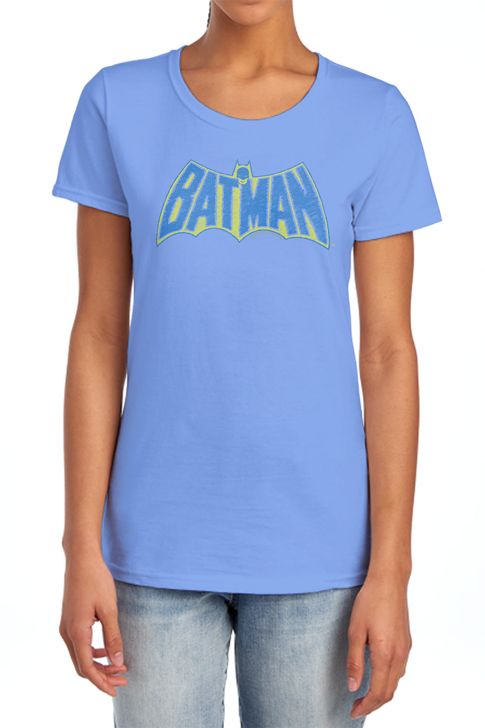 AN OFFCIALLY LICENSED BATMAN SKETCH LOGO WOMEN'S REGULAR FIT T-SHIRT CHARCOAL