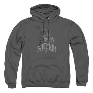 AN OFFCIALLY LICENSED BATMAN SCARY RIGHT HAND ADULT UNISEX PULLOVER HOODIE CHARCOAL