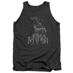 AN OFFCIALLY LICENSED BATMAN SCARY RIGHT HAND ADULT UNISEX TANK TOP CHARCOAL