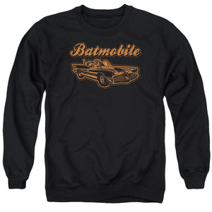 AN OFFCIALLY LICENSED BATMAN BATMOBILE ADULT UNISEX CREWNECK SWEATSHIRT BLACK