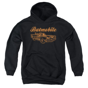 AN OFFCIALLY LICENSED BATMAN BATMOBILE YOUTH HOODIE BLACK