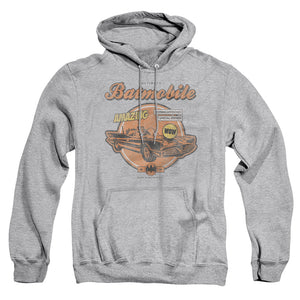 AN OFFCIALLY LICENSED BATMAN AMAZING BATMOBILE ADULT UNISEX PULLOVER HOODIE ATHLETIC HEATHER