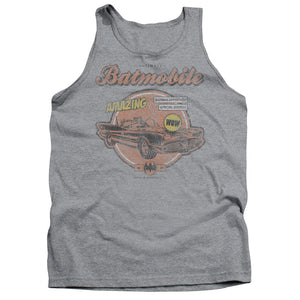 AN OFFCIALLY LICENSED BATMAN AMAZING BATMOBILE ADULT UNISEX TANK TOP ATHLETIC HEATHER
